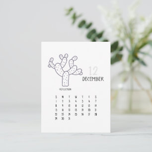 December Customizable Cactus 2024 Calendar Card