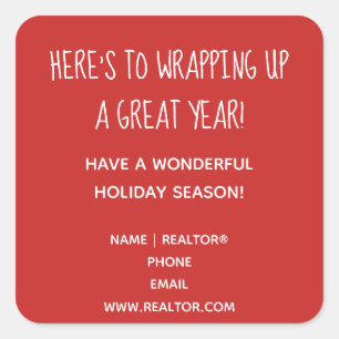 December Customizable Realtor Pop By Square Sticker