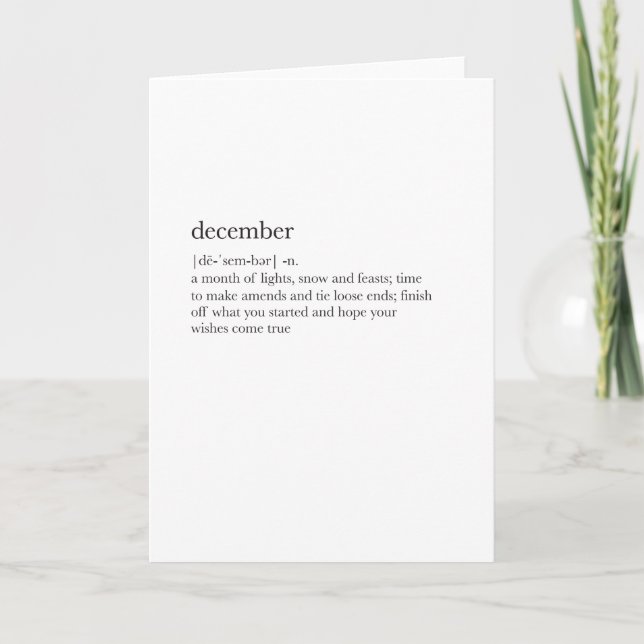 December definition hoiday card (Front)