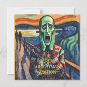 December Distress - Edvard Munch Christmas Sweater Magnetic Invitation