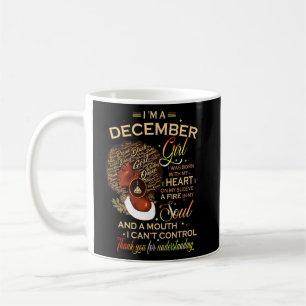 December Girl Birthday Melanin Afro Queen For Blac Coffee Mug