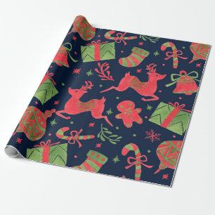 December Holiday Print Wrapping Paper