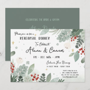 December Holiday Wedding Rehearsal Dinner  Invitation