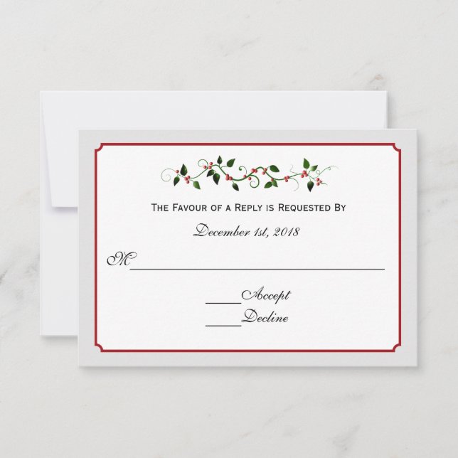 December Holiday Wedding Response RSVP (Front)