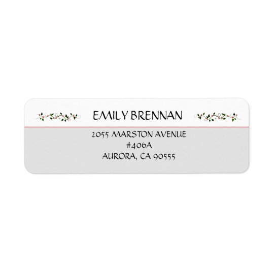 December Holiday Wedding Return Address White Top Return Address Label