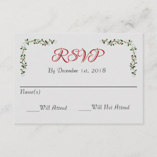 December Holiday Wedding RSVP Reply or Response