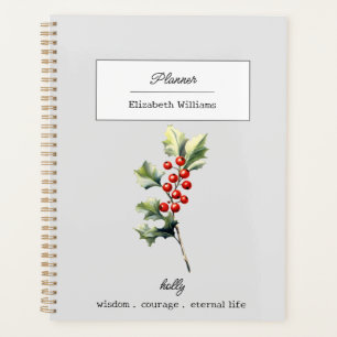 DECEMBER HOLLY BIRTH FLOWER PERSONALIZED  PLANNER