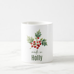December Holly Flower Mug Coffee Cup