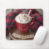 December Hot Chocolate With Plaid Blanket