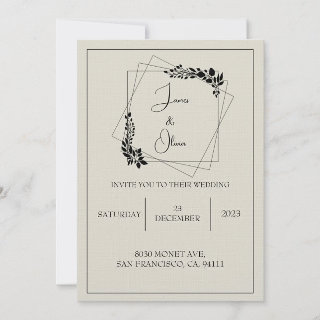 "December Love Story" Customizable Wedding Invitation (Front)