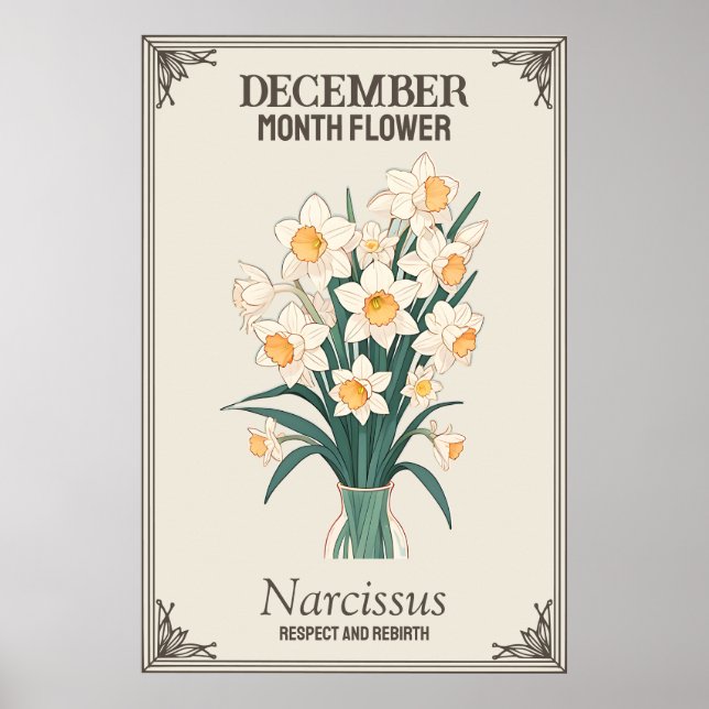 December month flower poster (Front)