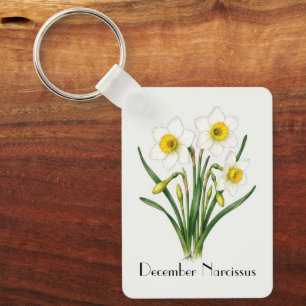 December Narcissus Flowers Keychain