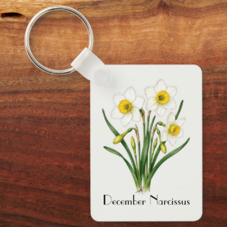 December Narcissus Flowers Keychain
