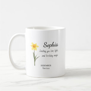 December Narcissus Personalized Birthday Coffee Mug