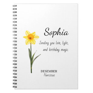 December Narcissus Personalized Birthday Notebook