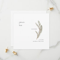 December Pine Foliage Square Wedding Save the Date