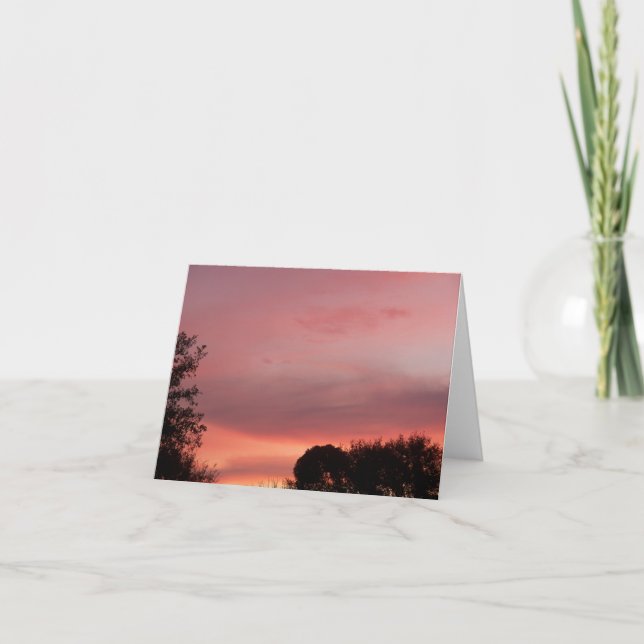 December Red Dawn on a blank note card (Front)