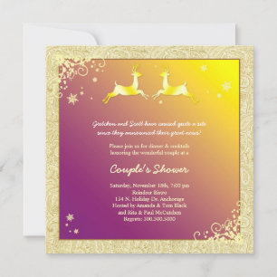 December Reindeer Wedding Couples Shower Invitation
