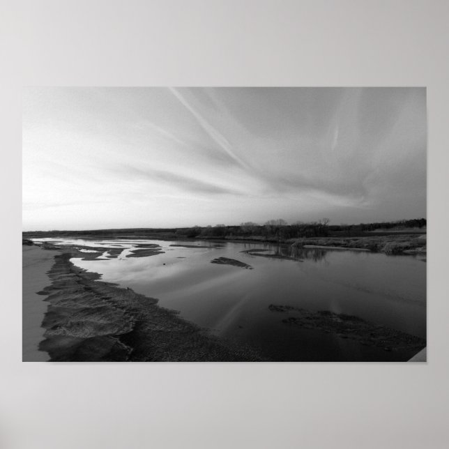 December Sunset on the Cimarron River, Oklahoma Poster (Front)