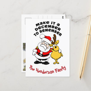 December to remember custom Christmas postcard