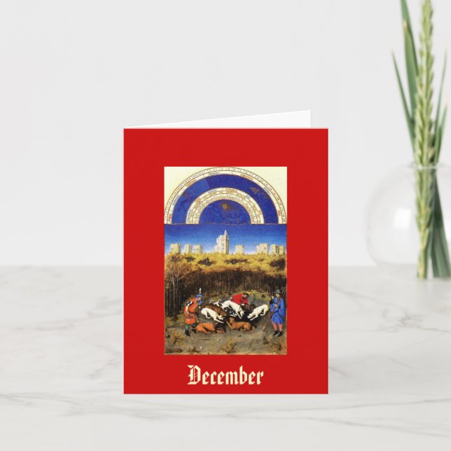 December - Tres Riches Heures du Duc de Berry Holiday Card (Front)