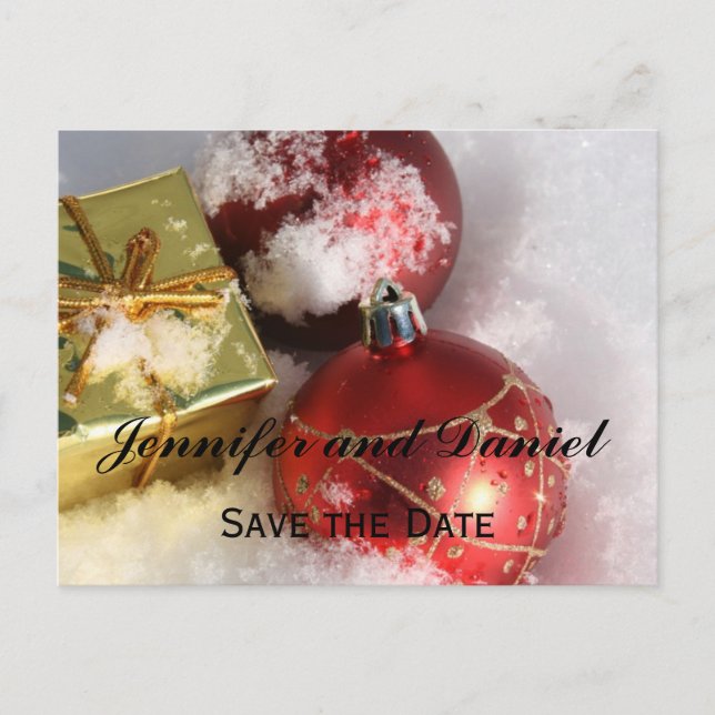 December Wedding Announcement Card (Front)