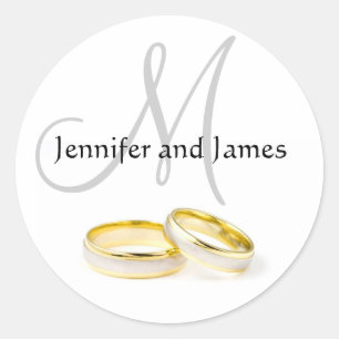 December Wedding Names Monogram Sticker