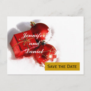December Wedding Save the Date Announcement Postcard
