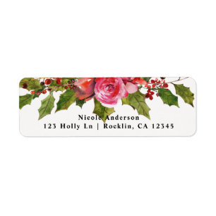 December Winter Wedding Holly Berry Floral Holiday