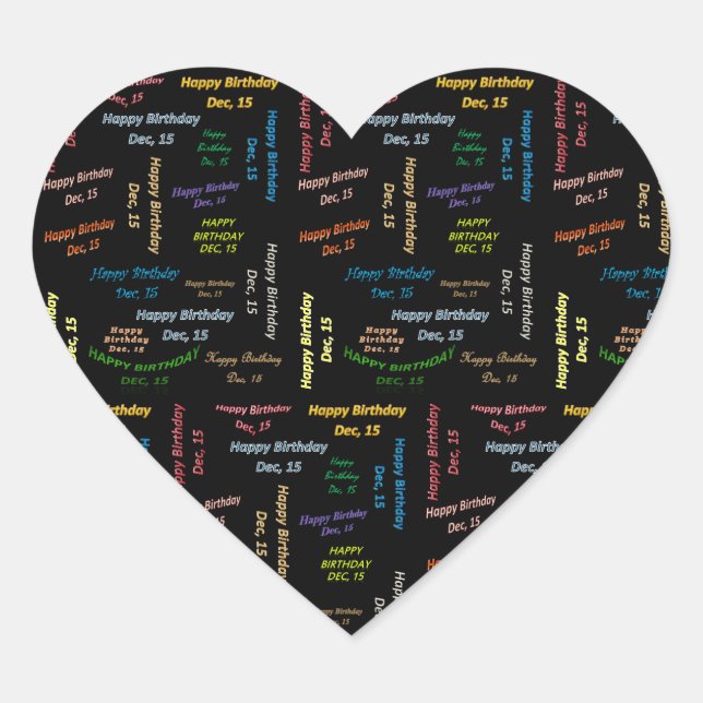 Décembre, 15 Anniversaire Sticker (Devant)