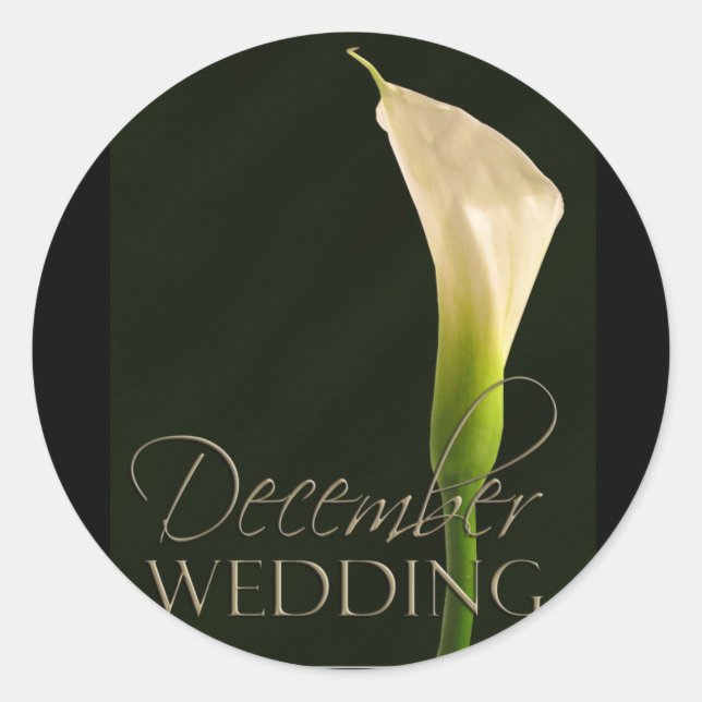 Décembre autocollants de mariage calla lily (Devant)