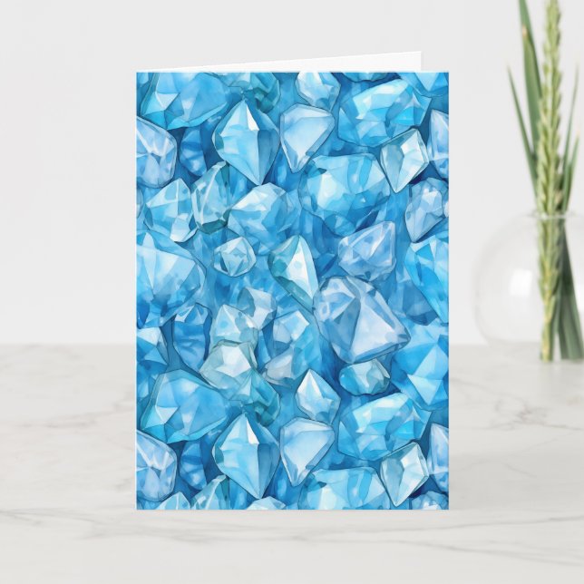 Décembre Birthstone Blue Topaz Carte d'anniversair (Devant)