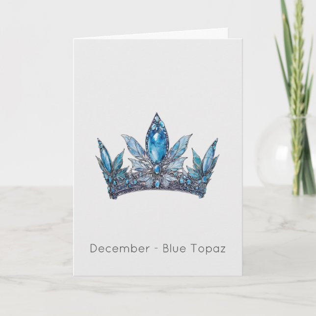 Décembre Birthstone Blue Topaz couronne Carte d'an (Devant)