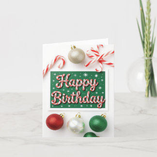 Décembre Carte d'anniversaire, carte d'anniversair