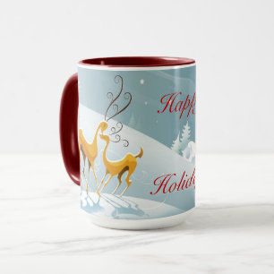 Décembre Joyeuses vacances hiver Scène Mug