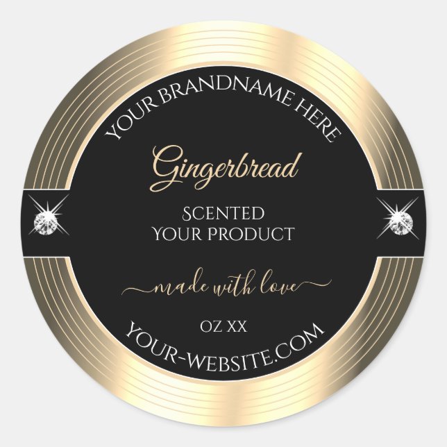 Decent Black Golden Shiny Brilliants Product Label (Front)