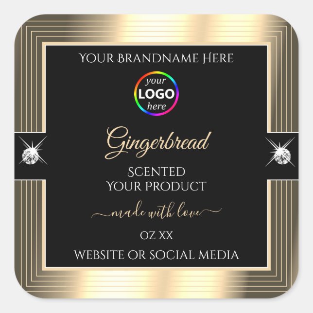 Decent Black Shiny Golden with Logo Product Label (Front)