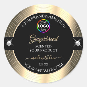 Decent Black Shiny Golden with Logo Product Label