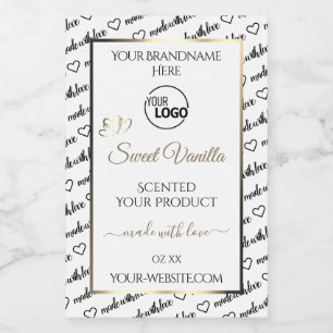 Decent Black White Word Cloud Logo Product Labels