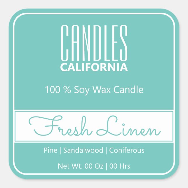 Decent Plain Light Blue Product Packaging Labels (Front)