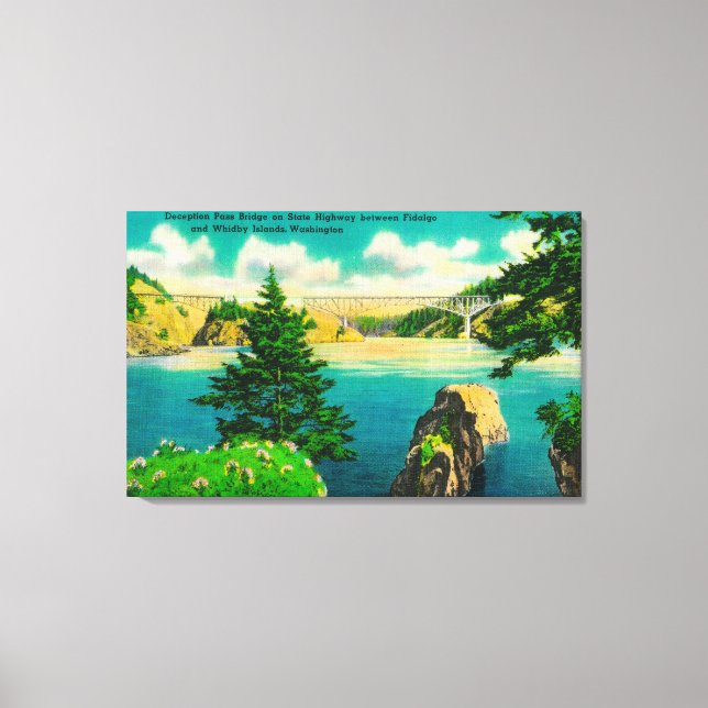 Deception Pass Bridge, Fidalgo and Whidby Island Canvas Print (Front)