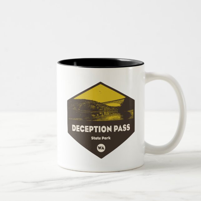 Deception Pass State Park Washington Two-Tone Coffee Mug (Right)