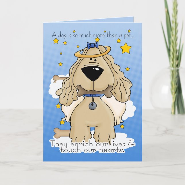 Décès d'un chien carte de sympathie - Perte de chi (Devant)
