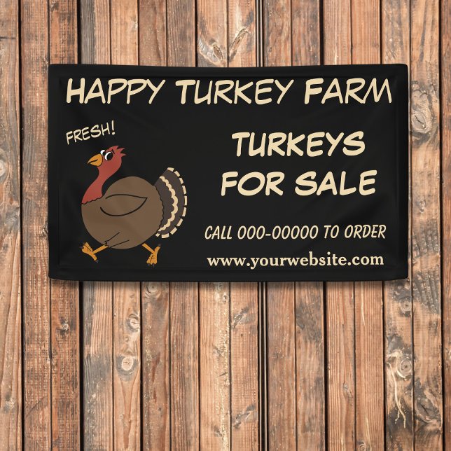 Déchets bons thanksgivings À Vendre Bannière (Add your business name, phone number and website to this Thanksgiving Turkeys For Sale Banner)