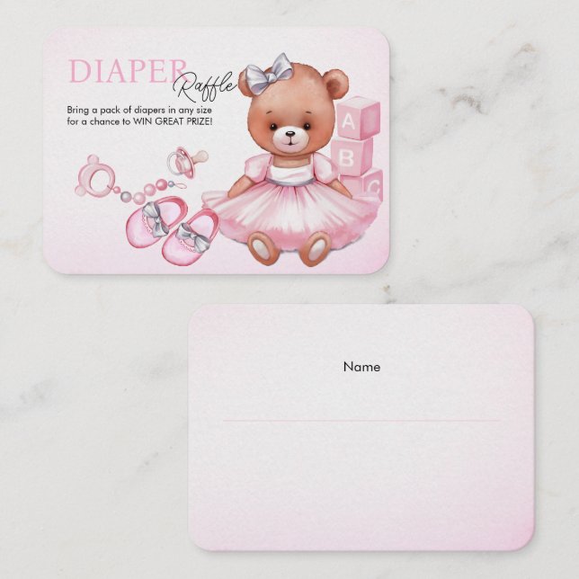 Déchets de la carte de boîtier pour baby shower. (Devant / Derrière)