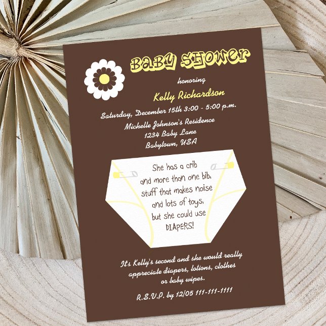 Déchets Second Baby Neutral Douche Invitation (Créateur téléchargé)