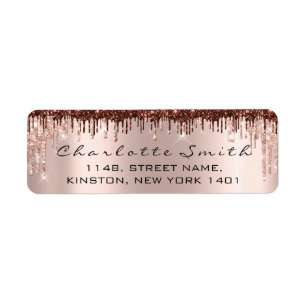 Déchets Sparkly Rose Blush Retourner Adresse Choco