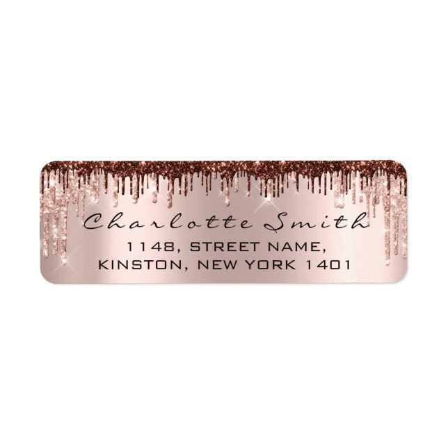Déchets Sparkly Rose Blush Retourner Adresse Choco (Devant)