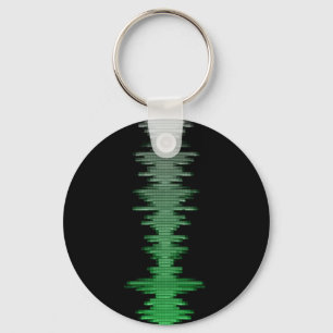 Decibels Sound Wave Green Keychain