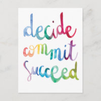 Decide Commit Succeed Colourful Motivational